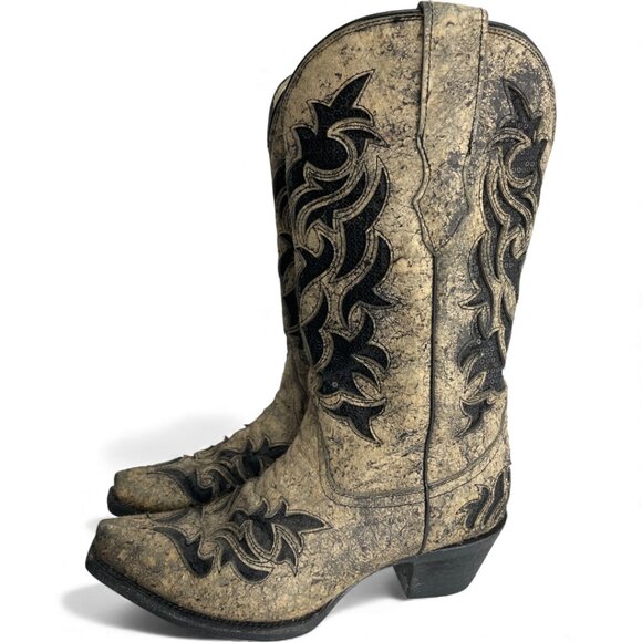 Corral Leather Western Cowgirl Snip Toe Glitter Boots Women's 7 - Picture 7 of 13